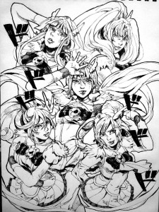 Guilty Gear girls in JoJo's artstyle